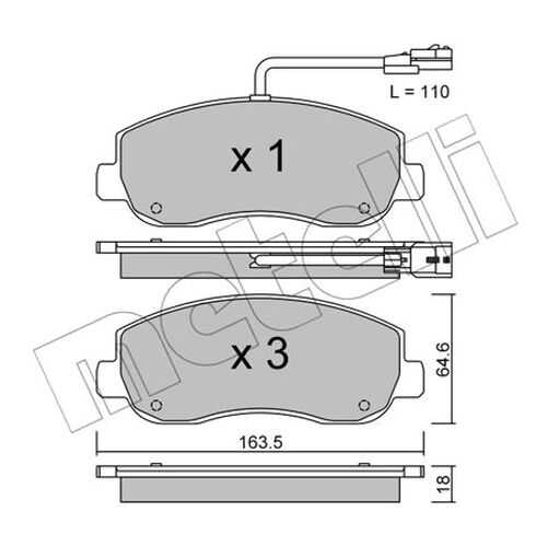 Комплект тормозных дисковых колодок METELLI 22-0898-0