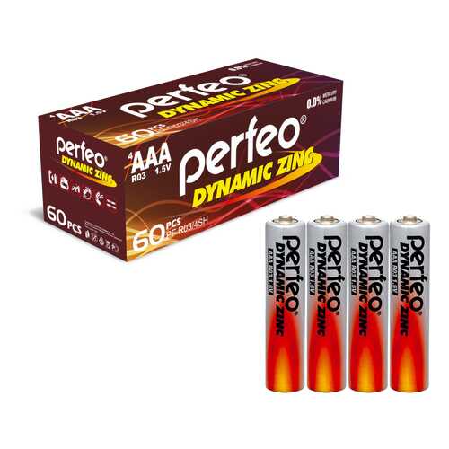 Батарейка Perfeo R03/4SH Dynamic Zinc 60 шт