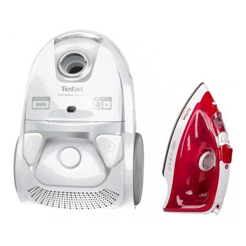 Комплект Пылесос Tefal City Space TW3927 White +Утюг Tefal FV1543 White/Red