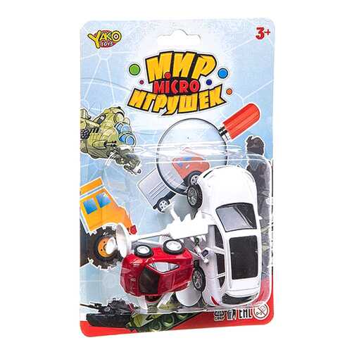 Набор машинок с дорожными знаками Yako Toys серия Мир micro Игрушек арт.M7736.