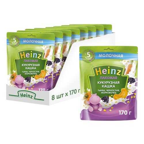 Каша молочная Heinz Кукурузная тыква, чернослив, морковочка с 5 мес. 170 г, 8 шт.