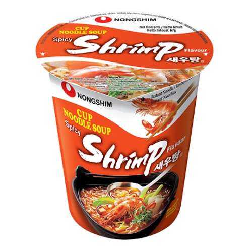 Лапша быстрого приготовления креветочная Nongshim стакан 67 г
