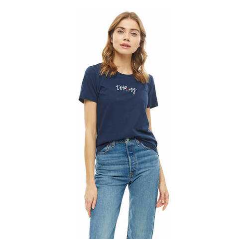 Футболка женская Tommy Jeans DW0DW06710 002 синяя XS