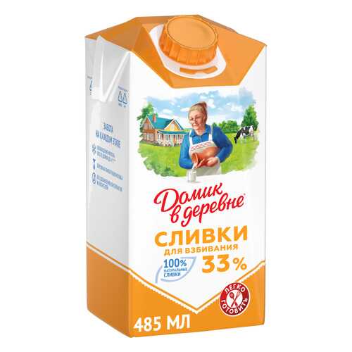 Сливки Домик в деревне для взбивания 33% 480 г