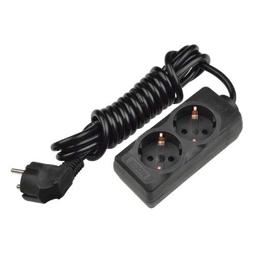 Удлинитель Uniel S-CD2-3, 2 розетки, 3 м, Black