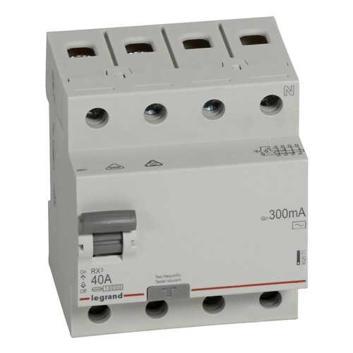 Выключатель дифференциального тока (УЗО) Legrand RX3, 4 п, 40 А, 300 мА, тип AC