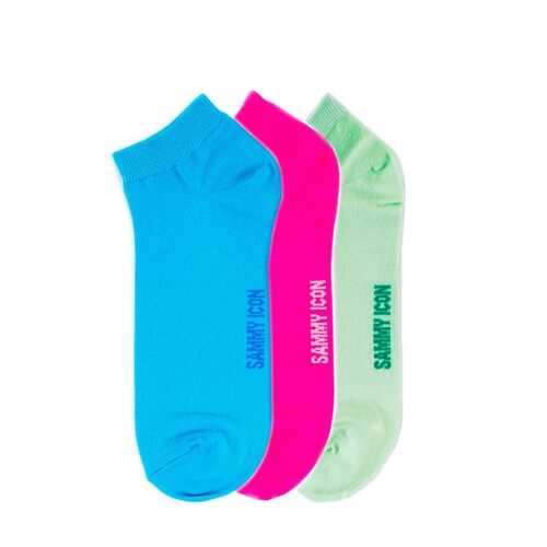 Комплект однотонных носков Sammy Icon Ankle Solid - 3 Pair Set - Green/Blue/Purple