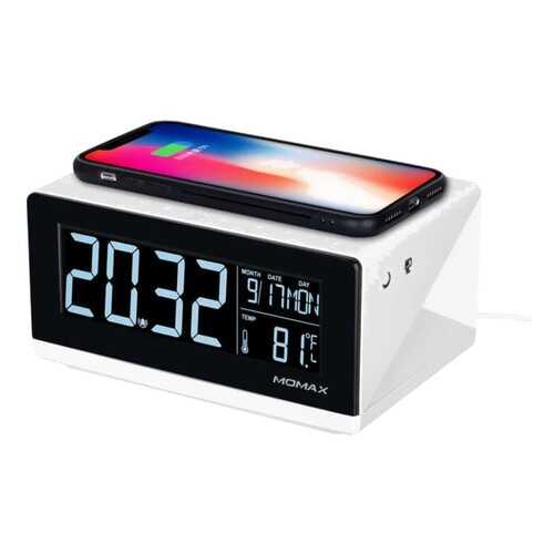 Беспроводное зарядное устройство с часами Momax Q,Clock QC1 White