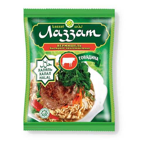 Лапша халяль быстрого приготовления совкусом говядины 12 шт