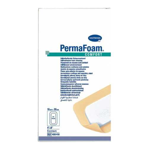 PermaFoam Comfort ПемаФом Комфорт губчатая адгезивная повязка 10 x 20 см