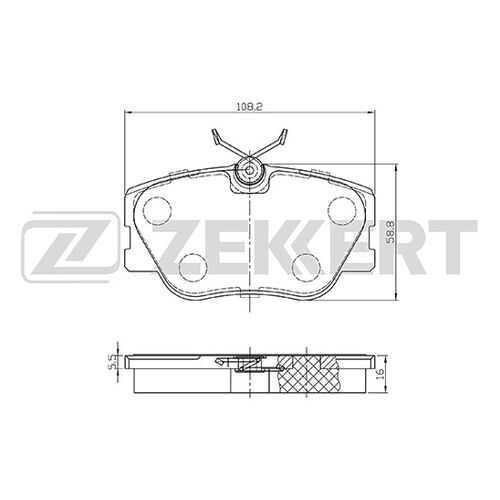 Комплект тормозных колодок, дисковый тормоз ZEKKERT BS-1148