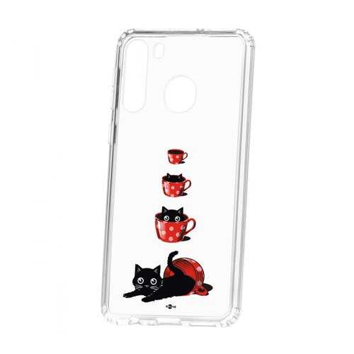 Чехол Kruche Samsung Galaxy A21 Print Котенок в чашке
