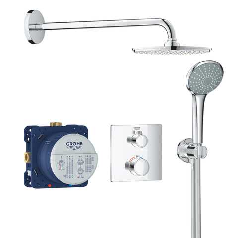 Душевая система с термостатом встроенным GROHE Rainshower SmartActive Cube 34706000