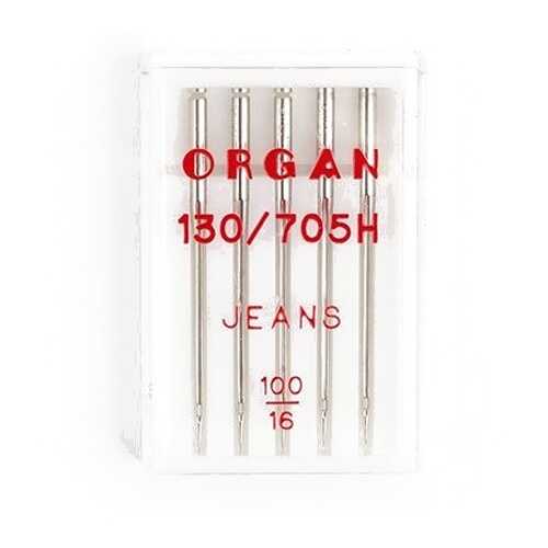 Иглы Organ джинсовые №100 для БШМ упак,5 игл