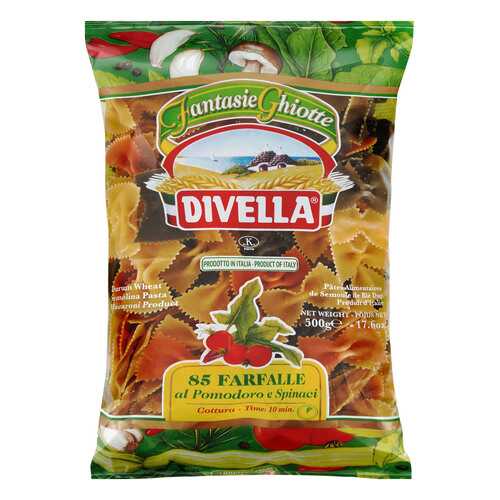Паста Divella фарфалле с помидорами и шпинатом 500 г