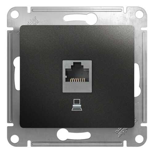 Механизм компьютерной розетки СП Schneider Electric Glossa, RJ45 кат.5е, антрацит