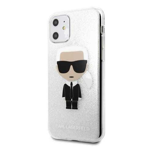 Чехол Karl Lagerfeld TPU Collection Iconik для iPhone 11 (Glitter Silver)