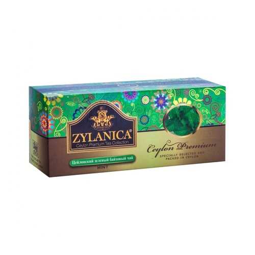 Чай Zylanica Ceylon Premium зеленый байховый с мятой 25 пакетиков