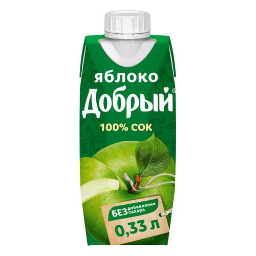 Сок Добрый яблочный 100% 0.33 л