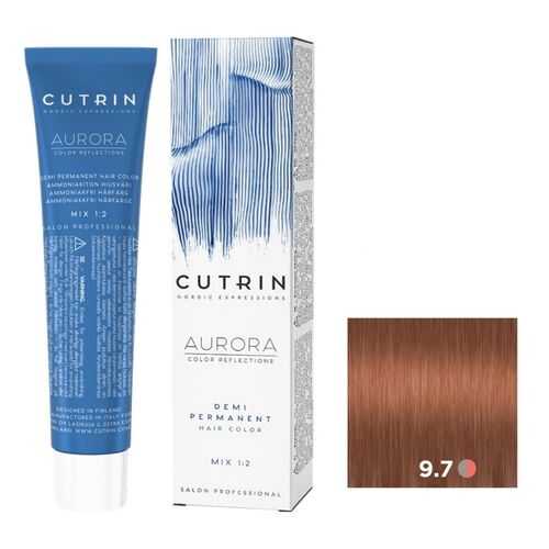 Крем-краситель AURORA DEMI PERMANENT для окрашивания волос CUTRIN 9.7 латте 60 мл