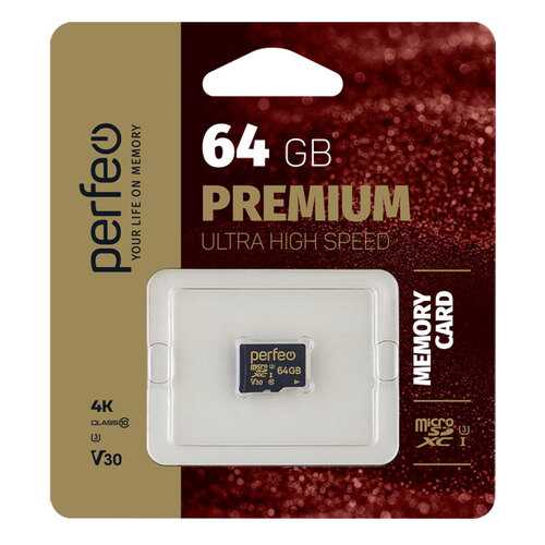 Карта памяти Perfeo High-Capacity microSDXC UHS-1 V30 64GB