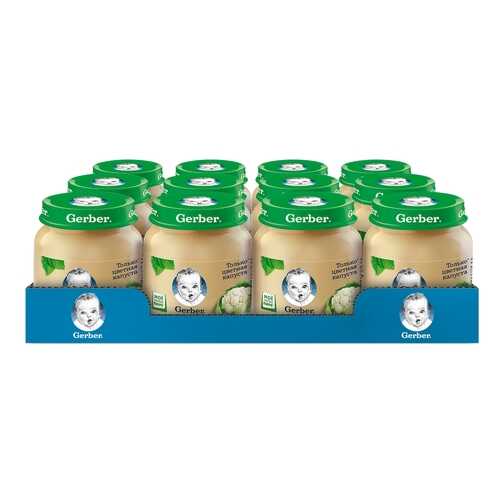 Овощное пюре Gerber Только Цветная капуста (первая ступень), 12 шт. по 80 г