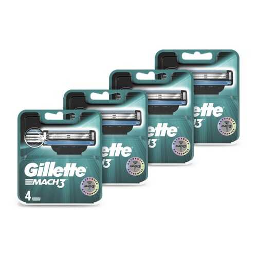 Годовой запас сменных кассет для бритья Gillette Mach3, 4*4 (16 шт)