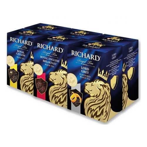 Набор чая Richard Royal Ceylon, Royal English Breakfast, Lord Grey черный листовой 6*90 г