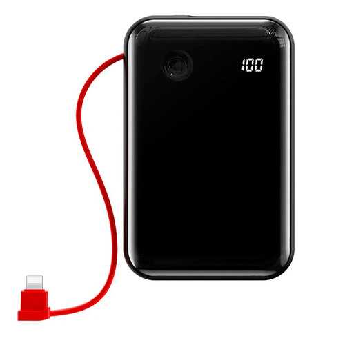 Внешний аккумулятор Baseus Mini S Digital Display Lightning 10000 мАч Black
