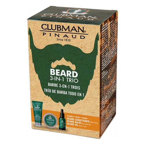 Подарочный набор Clubman Beard 3-in-1 Trio: крем-кондиционер, воск-бальзам, масло