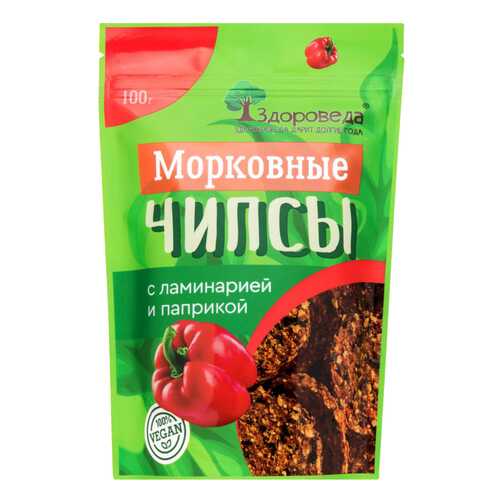 Чипсы морковные Здороведа с ламинарией и паприкой 100 г