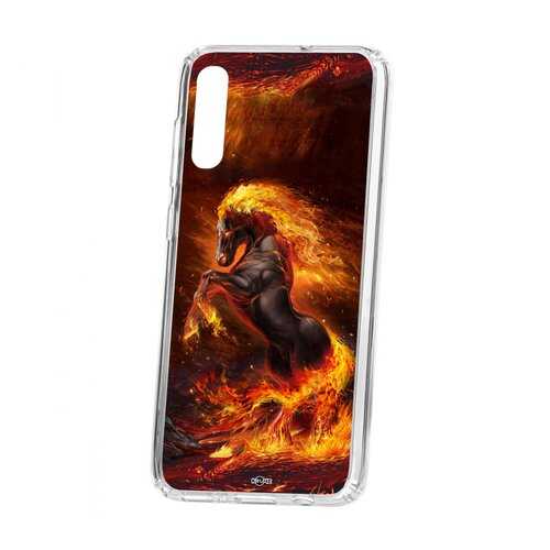 Чехол Kruche Samsung Galaxy A70 2019 Print Конь огонь