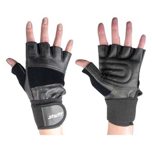 Перчатки для тяжелой атлетики и фитнеса StarFit SU-125, черные, 8