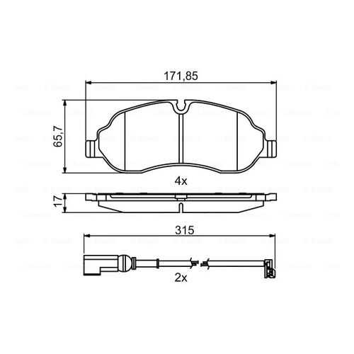 Комплект тормозных дисковых колодок Bosch 0 986 494 845