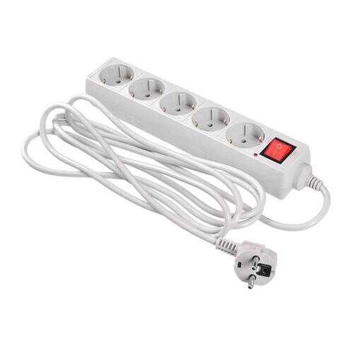 Сетевой фильтр BURO 500SL-3-G, 5 розеток, 3 м, White