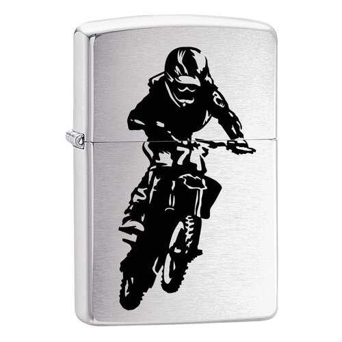 Зажигалка Zippo 200 Motorcross Rider Brushed Chrome