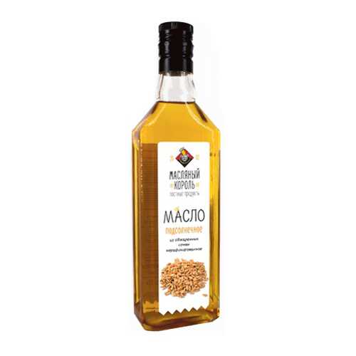 Масло подсолнечное 100% из жаренной семечки Масляный король 500 мл
