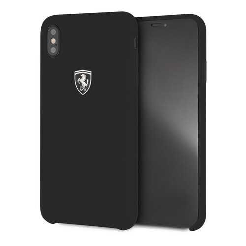 Чехол Ferrari Silicone Collection Silver Logo Black для Apple iPhone XS Max