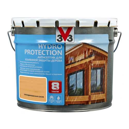 V33 Hydro Protection антисептик для усиленной защиты дерева 9 л, Цвет скандинавская сосна