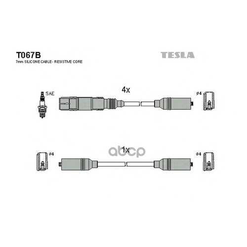 Комплект Проводов Зажигания TESLA T067B