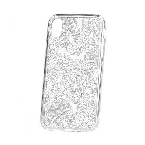 Чехол Kruche iP XR Print Skull White