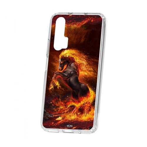 Чехол Kruche Huawei Honor 20 Pro Print Конь огонь