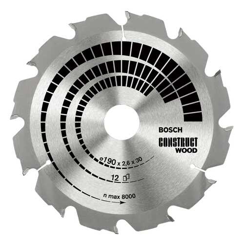 Диск по дереву Bosch STD CW 190x30-12T 2608640633
