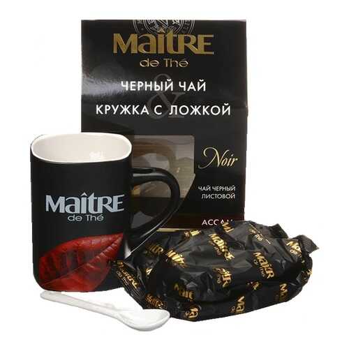 Чай черный в подарочном наборе Maitre ассам и керамическая кружка с ложкой 90 г