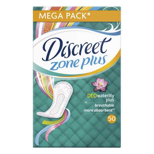 Прокладки Discreet Plus ежедневные Deo Water Lily Plus Trio 50шт