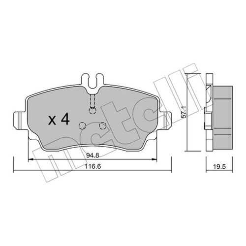 Комплект тормозных дисковых колодок METELLI 22-0310-1