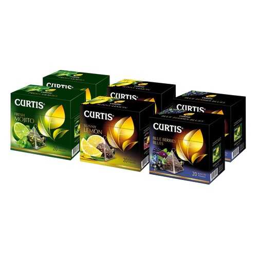 Набор чая Curtis Fresh Mojito, Sunny Lemon, Blue berries blues ассорти 6*20 пирамидок