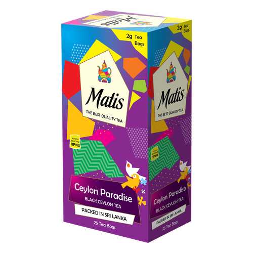 Чай черный в пакетиках для чашки Матис Ceylon Paradise 25*2 г