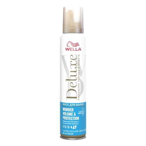 Мусс для волос Wella Deluxe Wonder Volume & Protection суперсильная фиксация 200 мл