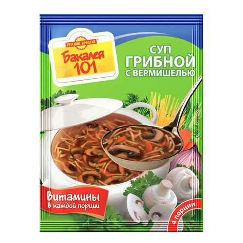 Суп Бакалея 101 Русский Продукт грибной с вермишелью 60 г